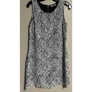 Kenar size 2 sleeveless dress black white geometric free shipping